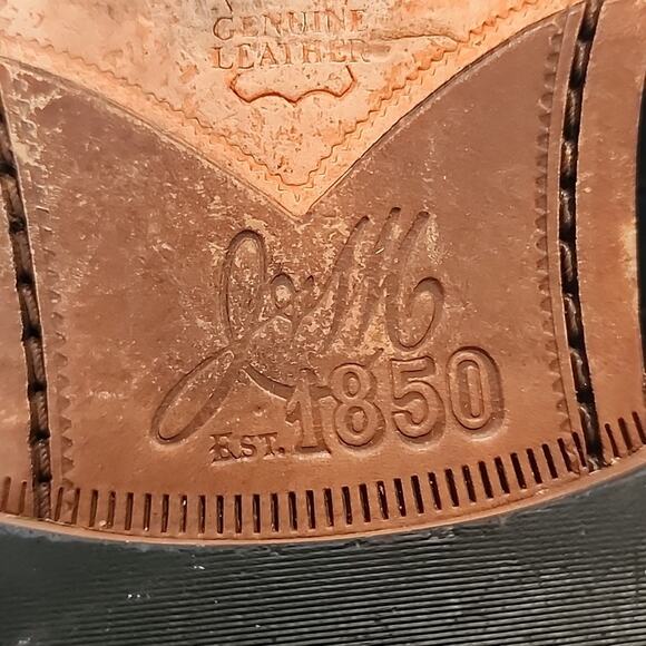 JOHNSTON MURPHY 1801 GENUINE LEATHER DERBY'S DARK BLUE/BROWN MENS9.5 MADE INDIA - Picture 13 of 16